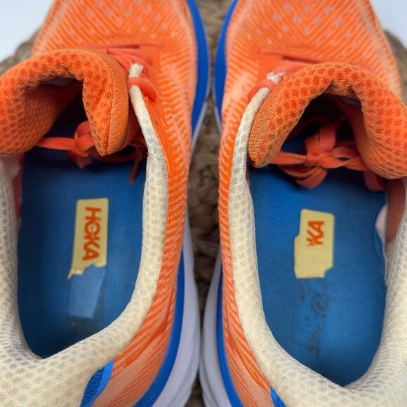 Hoka One Clifton 9 Running Shoes Vibrant Orange Impala Blue Size 10.5 Men\'s main image 8
